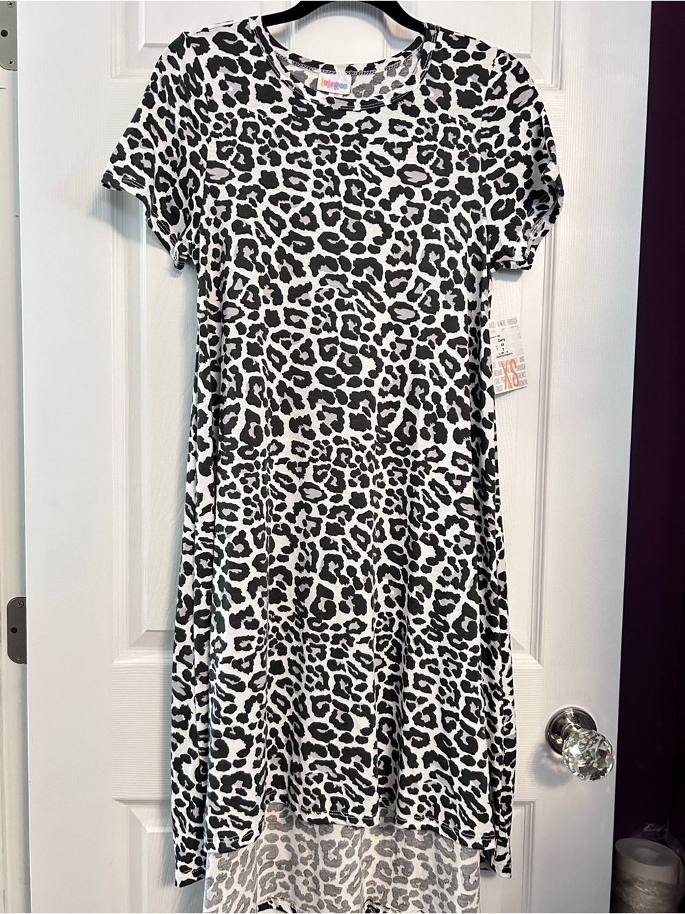 LuLaRoe Black and White Leopard Print Casual Dress